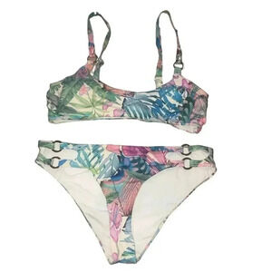 Bebe pastel tropical print bikini